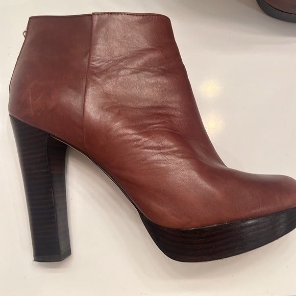 MICHAEL KORS Brown Leather platform ankle boots size 9.5 - Picture 4 of 16